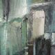 Oil on canvas signed Monique Humbert, abstract composition, wall painting, interior decoration.