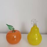2 Murano glass fruits