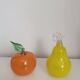 2 fruits en verre de Murano