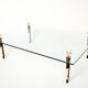 Mahogany coffee table bronze glass signed Garouste & Bonetti 1995