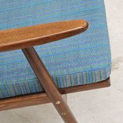 Pair of blue boomerang armchairs by Antonin Suman for Ton (Thonet) 1960