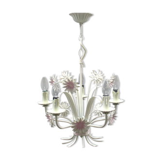 Lustre floral Hollywood Regency, années 1970