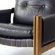 Lot de 2 chaises longues en cuir marron et noyer par Ton, Tchécoslovaquie