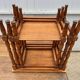 Set of 3 rustic cherry wood nesting coffee tables from the 1950s.
