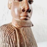 Pair of Busts or Sculptures of African Men and Women in high quality carved wood used