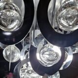 Vintage Pendant • Oscar Torlasco • Stilkronen • Glass & Steel • Murano • Space Age • 1970