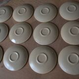 11 St Amand glazed stoneware cups and saucers/sugar bowl/milk jug