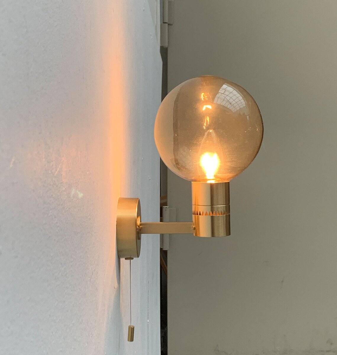 Swedish brass wall sconces from the mid-century by Hans-Agne Jakobsson for Hans-Agne Jakobsson Ab, Markaryd, 1960s, set of 2.