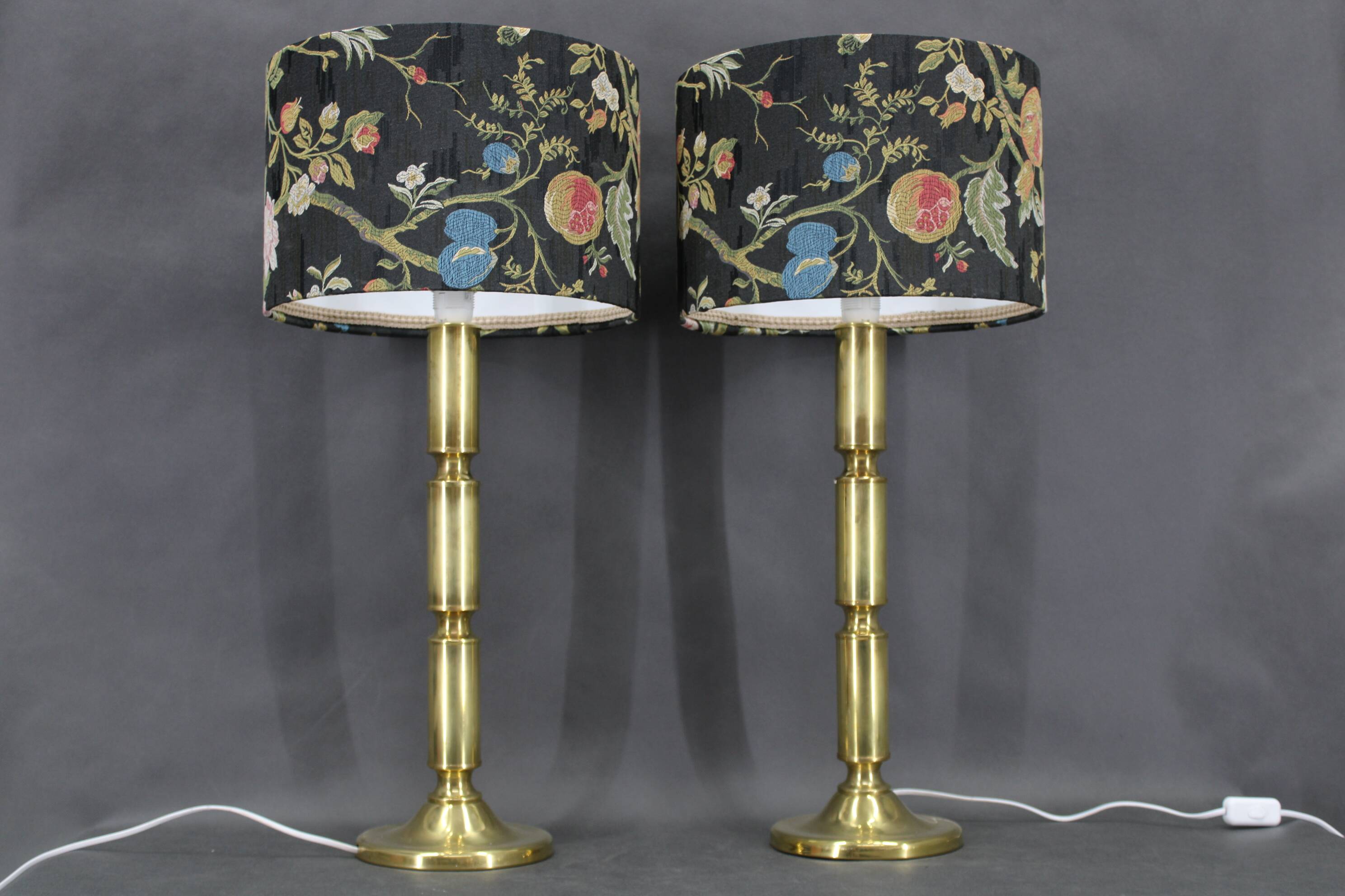 1960s  Pair of Large Brass Table Lamps, Denmark