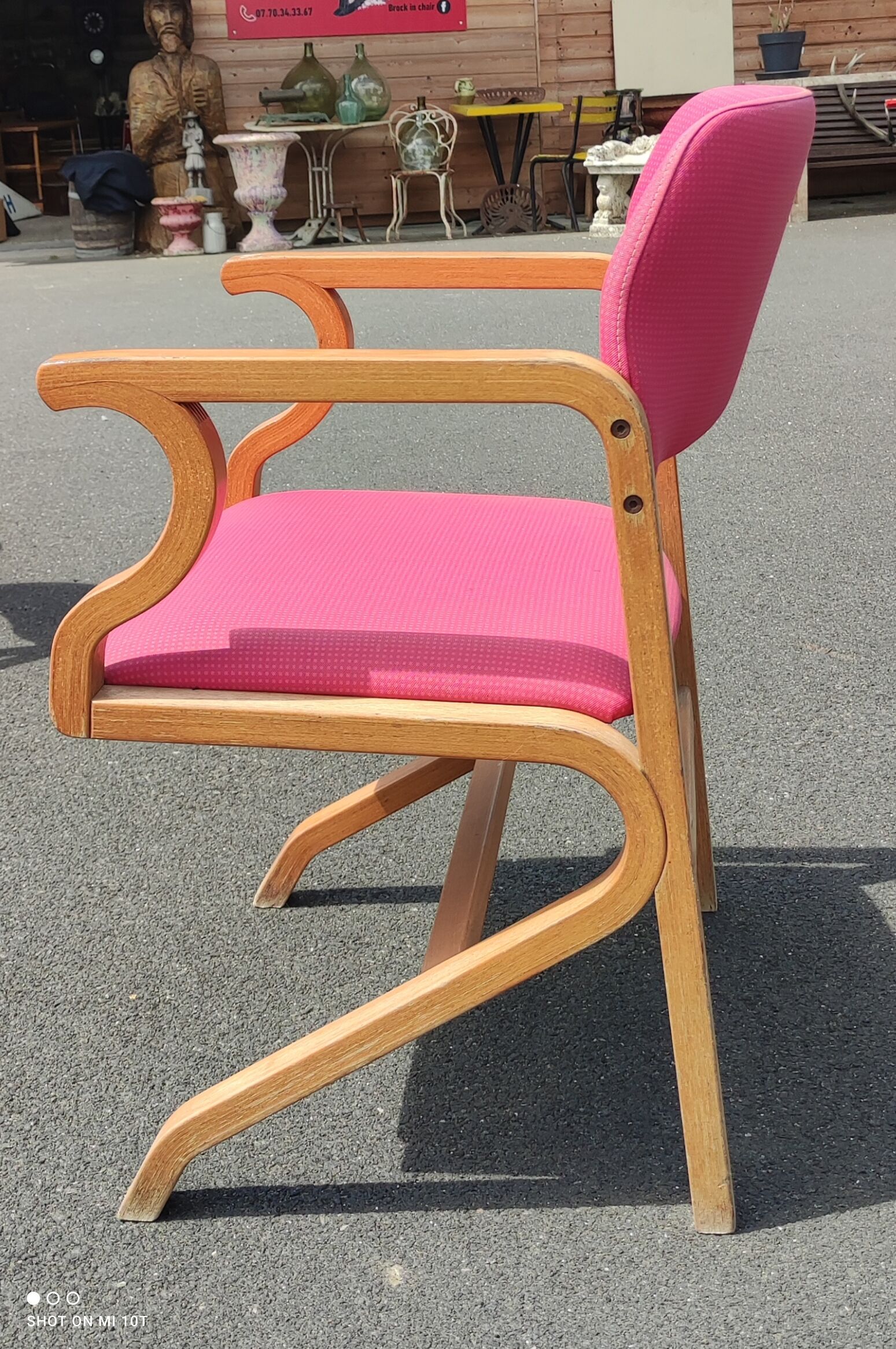 Series of vintage thermo folded armchairs