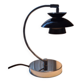 Scandinavian-inspired black and chrome table lamp