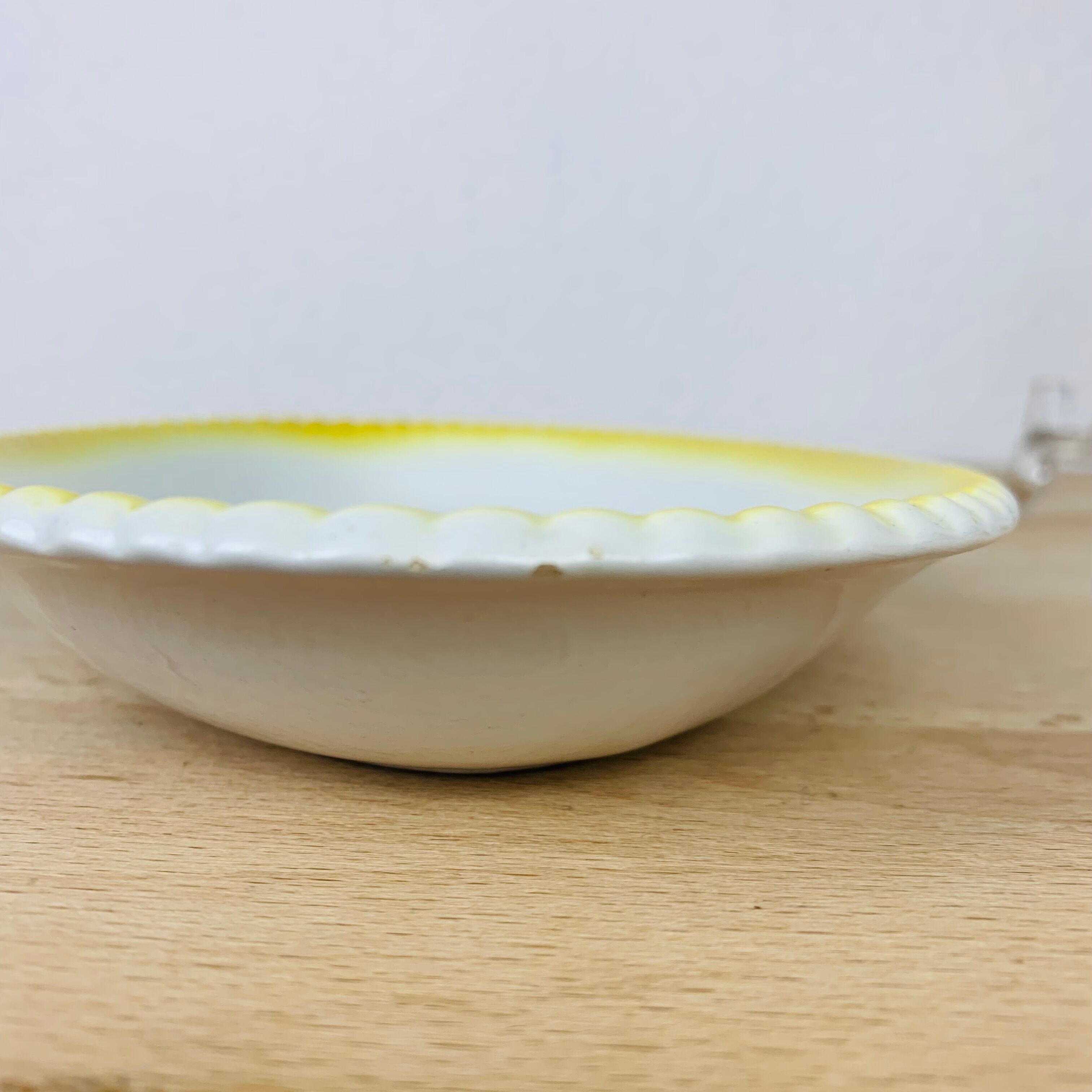 Saucer and two raviers vintage earthenware