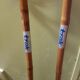 Ancien baton de ski annees 50-60 en bambou et cuir