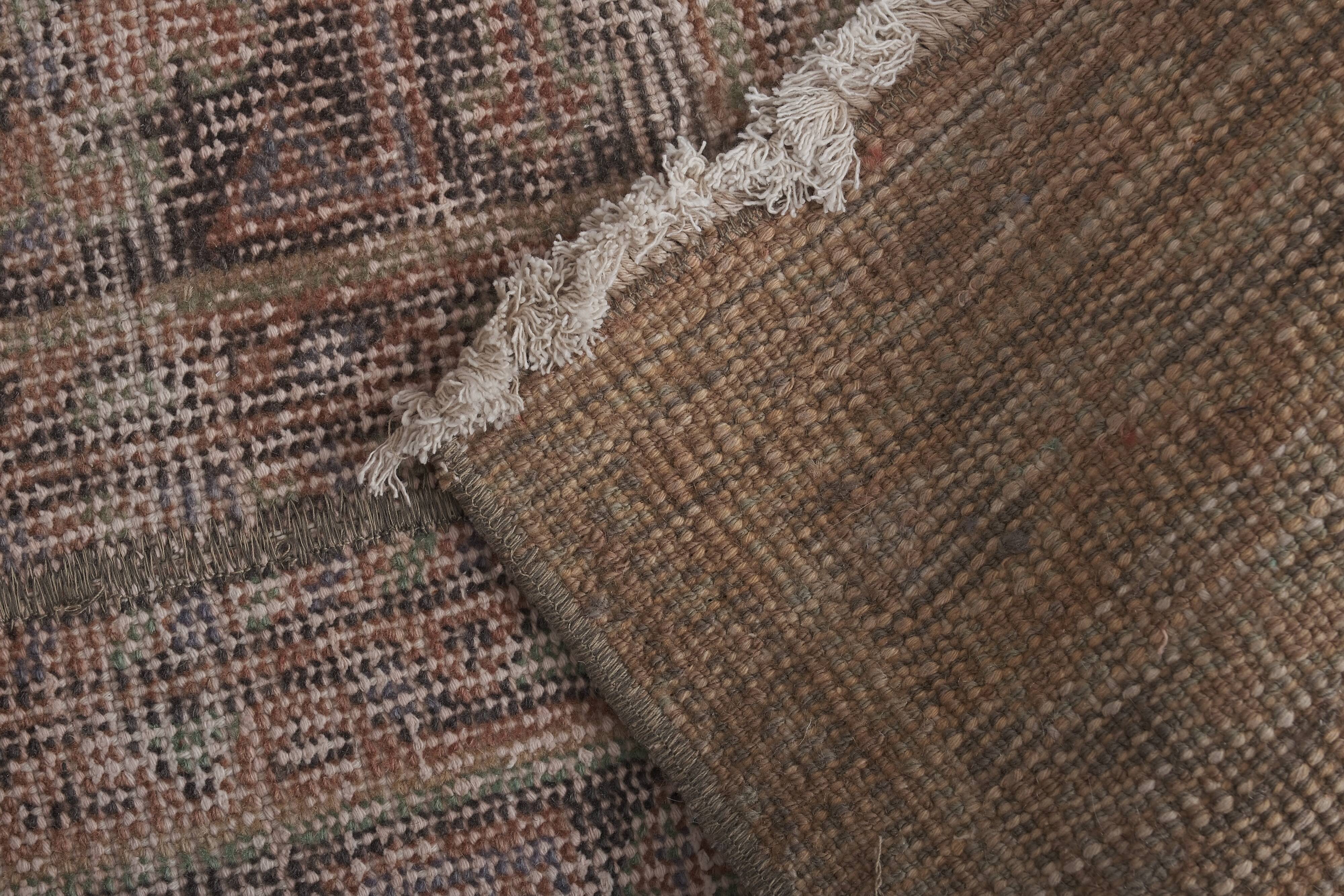 Vintage Turkish Oushak Handwoven Rug 55x373 cm