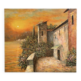 Mediterranean sunset oil on canvas signed
