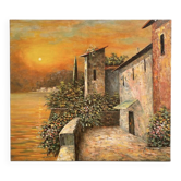 Coucher de soleil méditerranéen huile sur toile signée