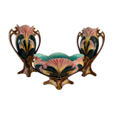 Ensemble barbotine jardinière et vases