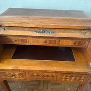 Cylindrical desk in cubic marquetry Louis XVI style late 19th, early 20th century