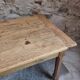 Old farmhouse dining table, rustic kitchen, poplar top, chestnut base, two drawers, 1800–1850.