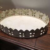 Pair of white patinated metal trays