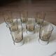 7 vintage stemmed glasses in smoked glass