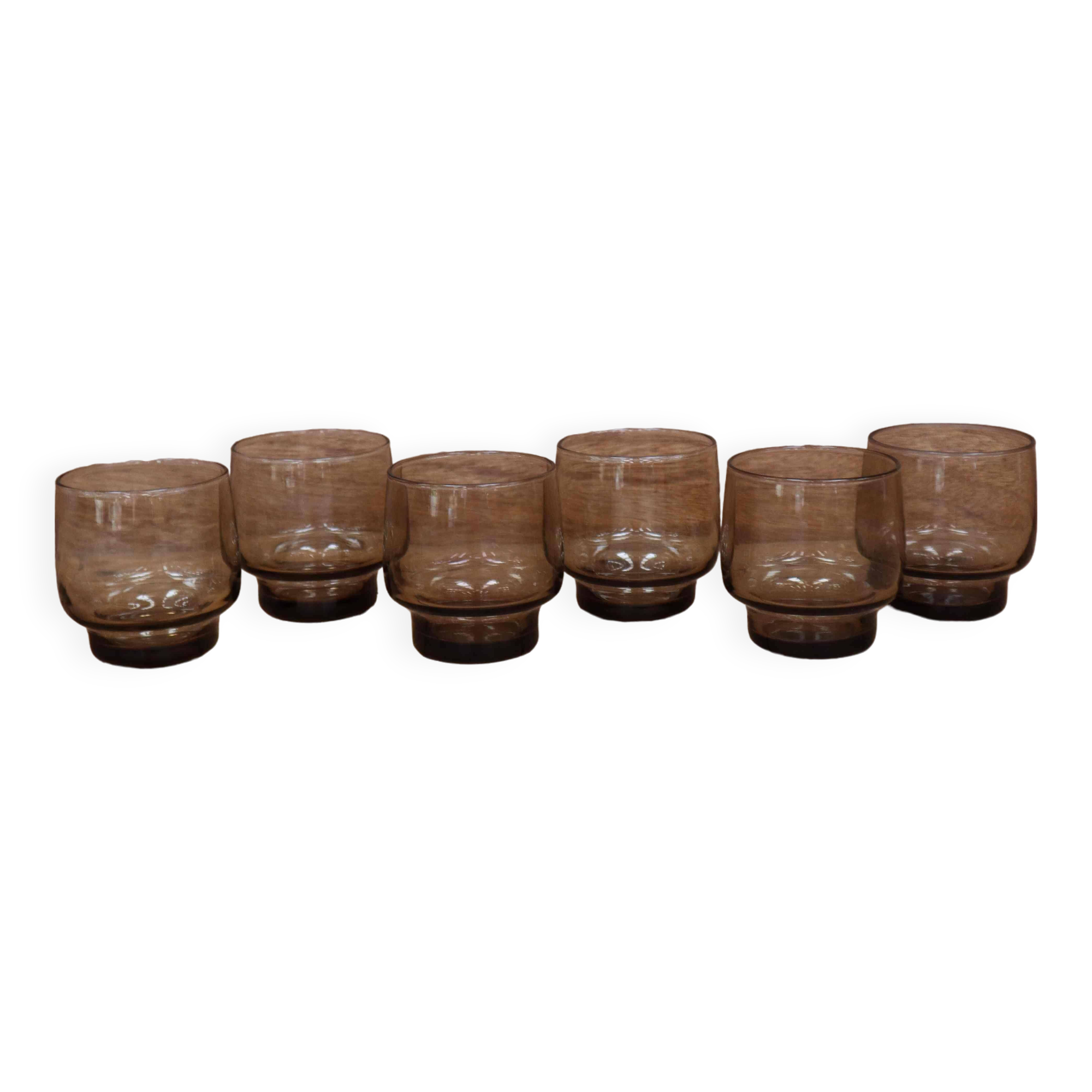 Set of 6 medium luminarc smoked glass glasses