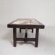 Square tile table from Vallauris, signed Dan with an image of a fantastic bird, 1960s.