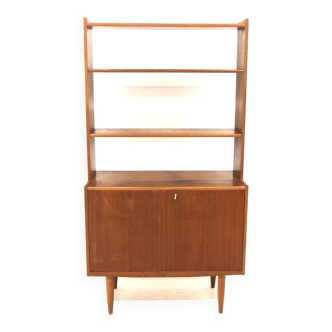 Commode-bibliothèque scandinave en teck, Suède, 1960