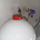 Lampe champignon en acier laqué et opaline, bubble gum, space age, 1970