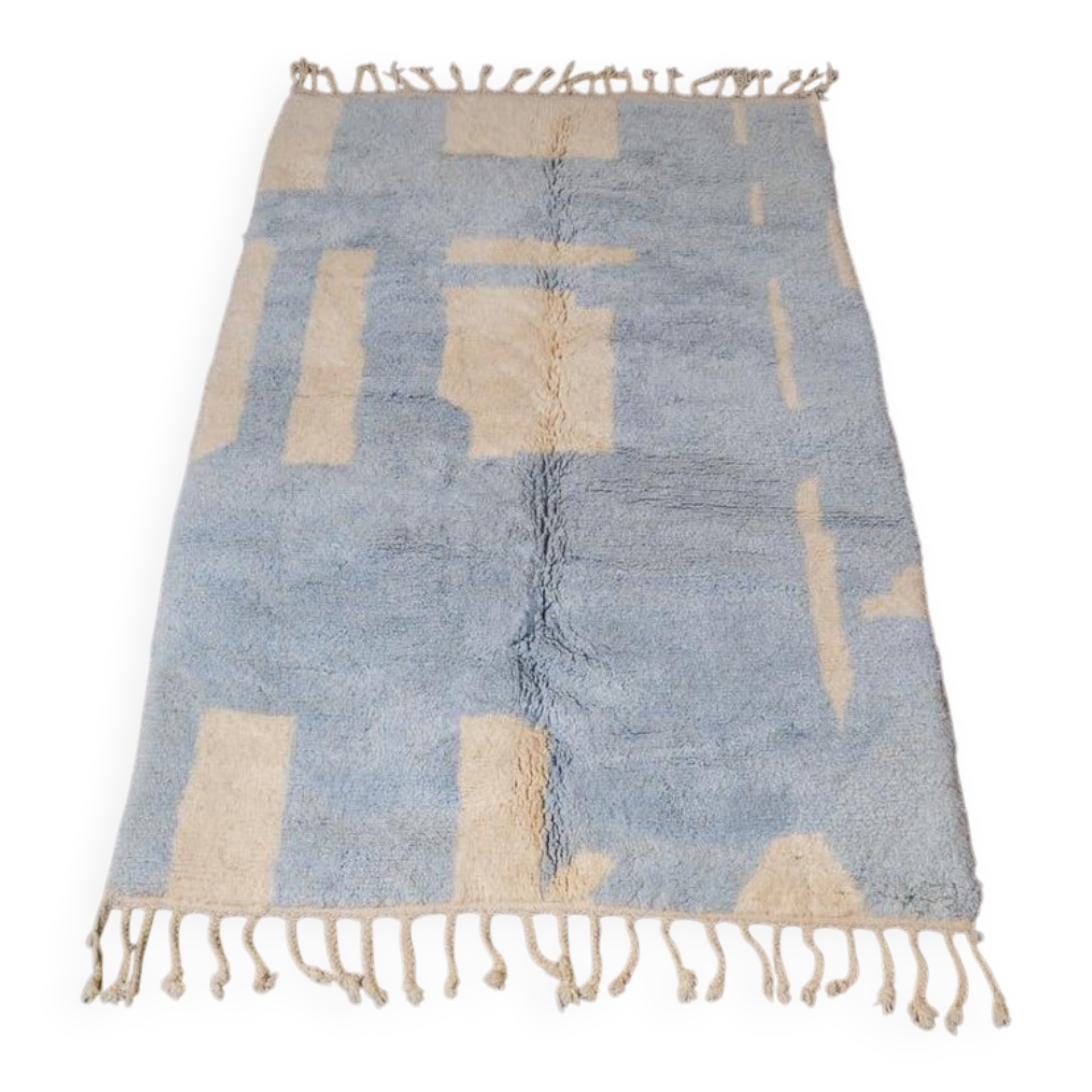 Tapis en laine naturelle fait main traditionnelle taille 1.4/2.6 m
