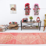 Red vintage runner rug, 91x341cm