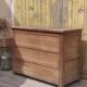 Old patinated wooden chest