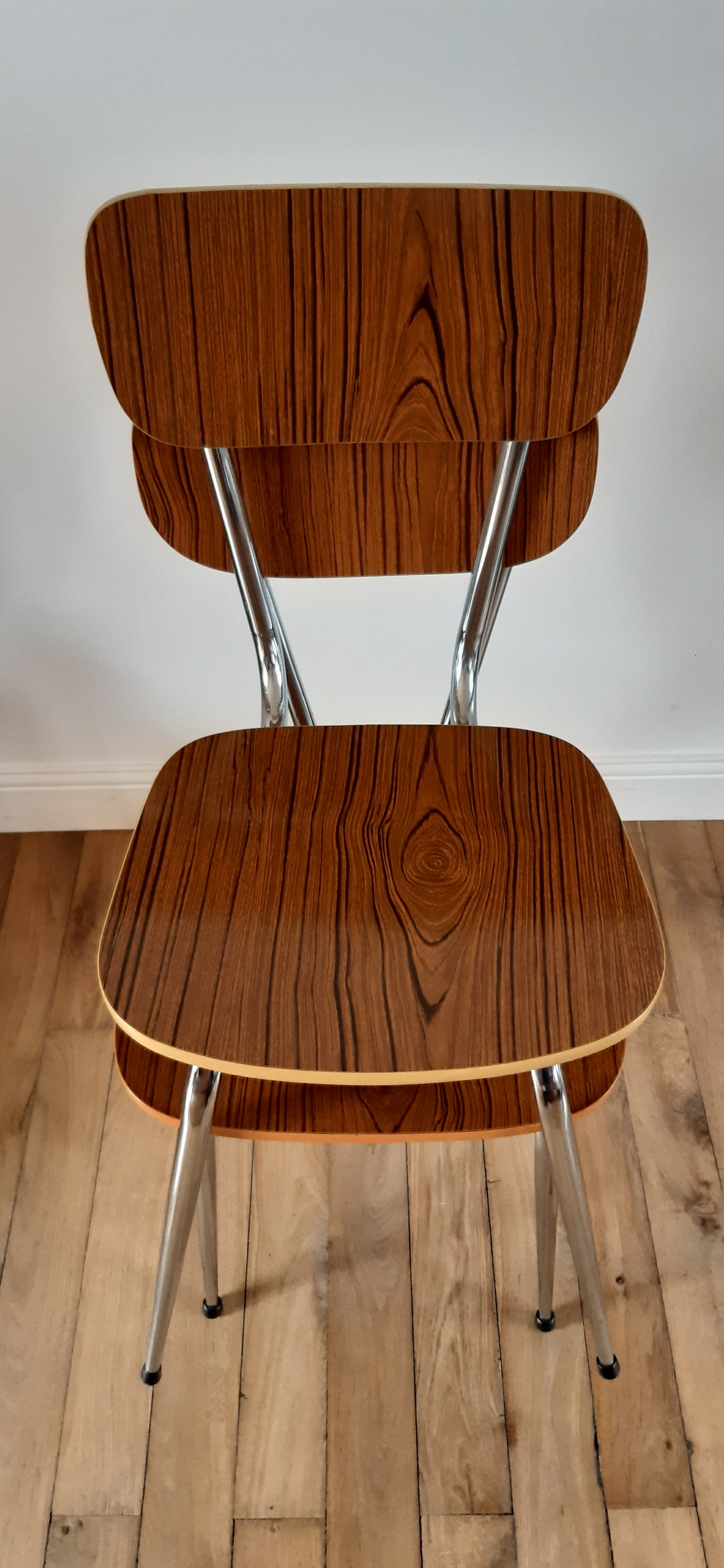 Duo de chaises en formica années 70