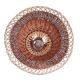Rustic Mid-Century Wicker Pendant Lamp, Handwoven in Spain, c. 1960s