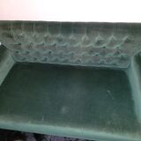Banquette capitonnée vert sapin