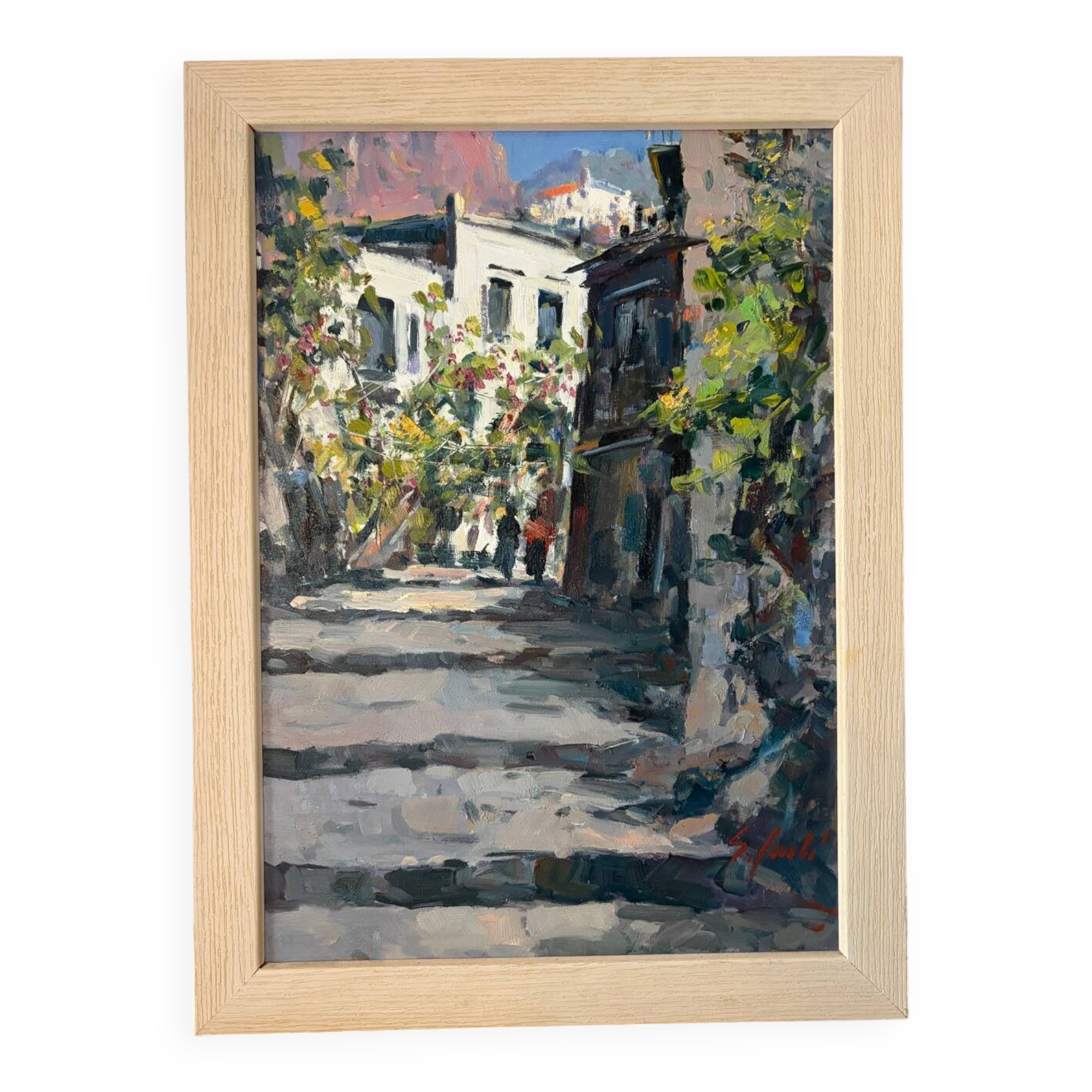 Southern alley, oil on canvas signed