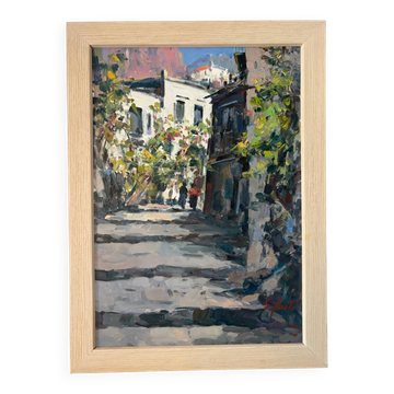 Southern alley, oil on canvas signed