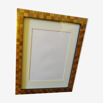 Frame with rust and gold checkerboard pattern