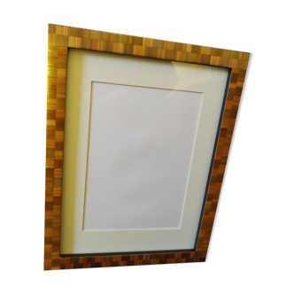 Frame with rust and gold checkerboard pattern