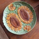 Large sunflower slip dish
