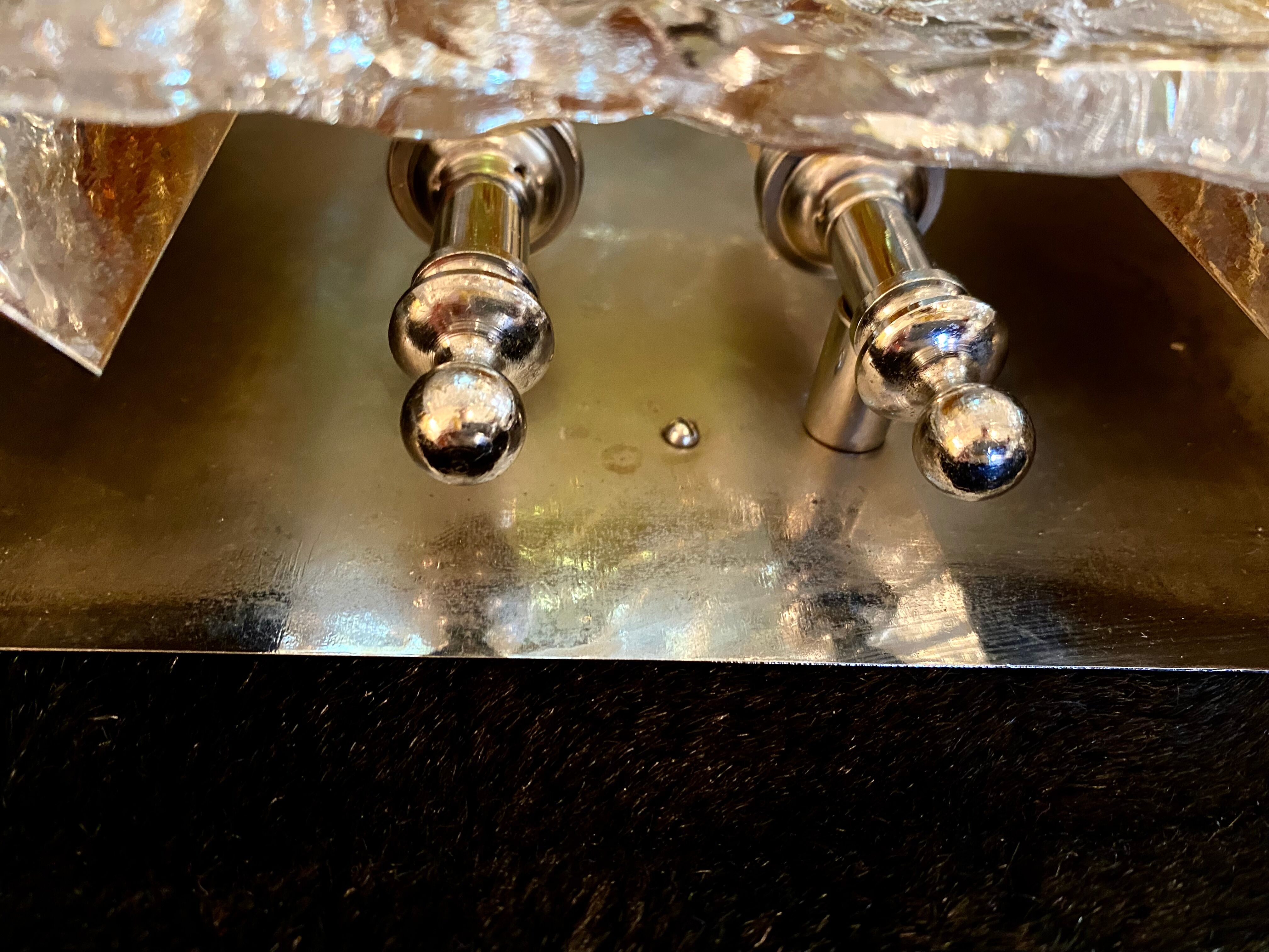 Pair of wall lamps Mazzega chrome structure