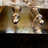 Pair of wall lamps Mazzega chrome structure