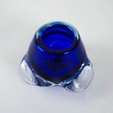 Cobalt glass candlestick, Italian design, 1960s, made in Italy