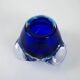 Bougeoir en verre cobalt, design italien, années 1960, fabriqué en Italie.