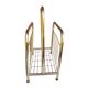 Modernist, gold, newspaper basket, Belgium 1980s.