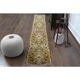 Tapis couloir vintage turc Oushak fait main en laine et coton jaune 59x378