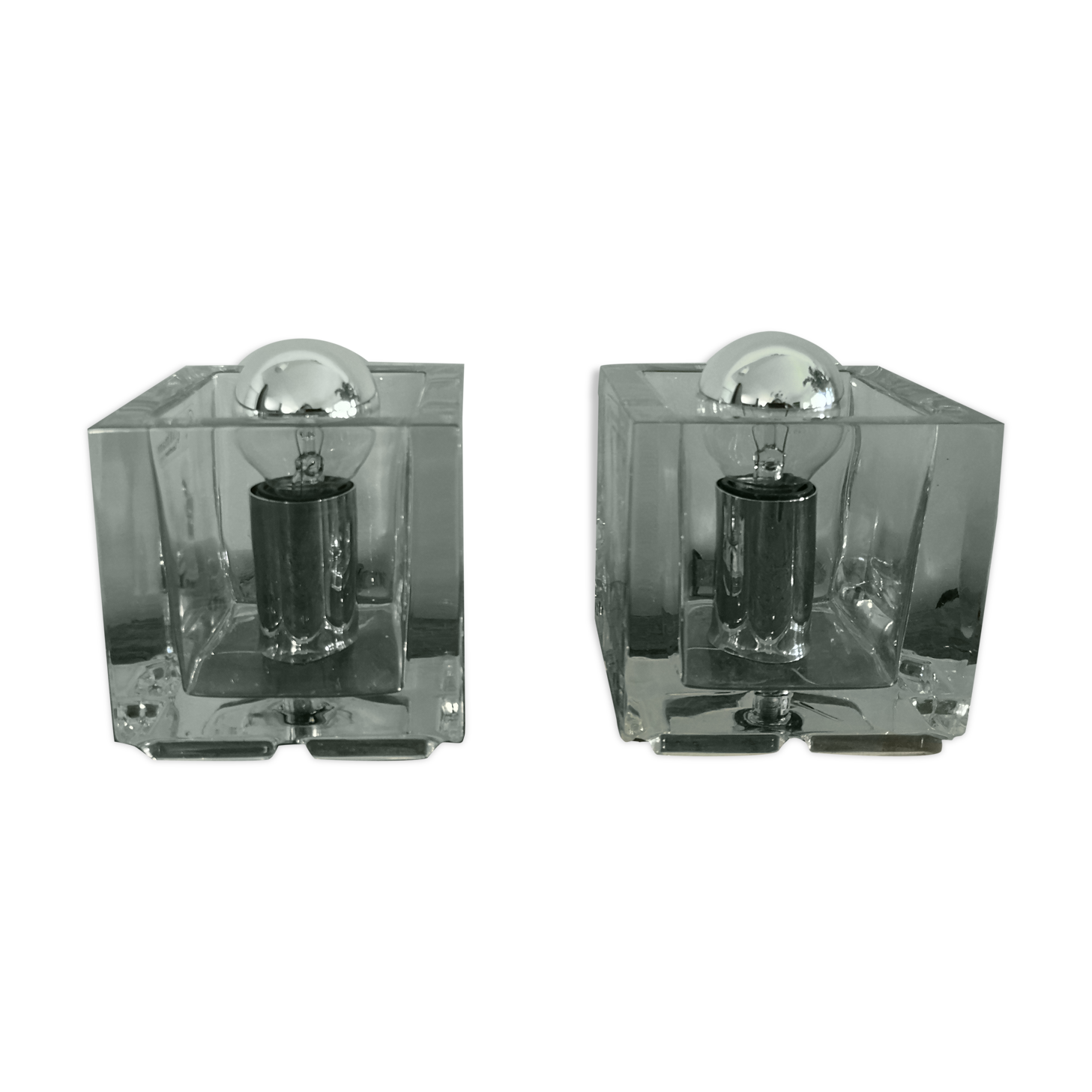 Pair of night lamps Ice cube Preciosa Nachtmann Leuchten