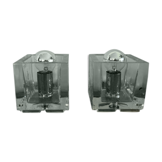 Pair of night lamps Ice cube Preciosa Nachtmann Leuchten
