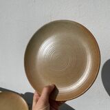 5 assiettes en dessert en grès beige