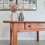 Low farm table with drawer